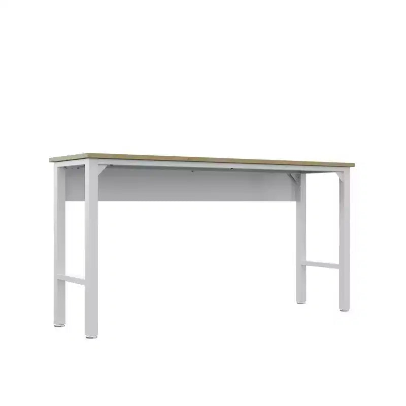 Manhattan Comfort Fortress Set 3 Mobili e Banco da Lavoro Salvaspazio per Garage 1.0 Bianco: Contenitori con Serratura e Ripiani Regolabili