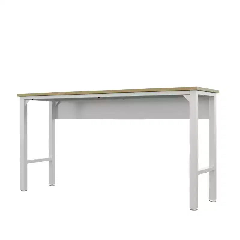 Manhattan Comfort Fortress Set 3 Mobili e Banco da Lavoro Salvaspazio per Garage 1.0 Bianco: Contenitori con Serratura e Ripiani Regolabili