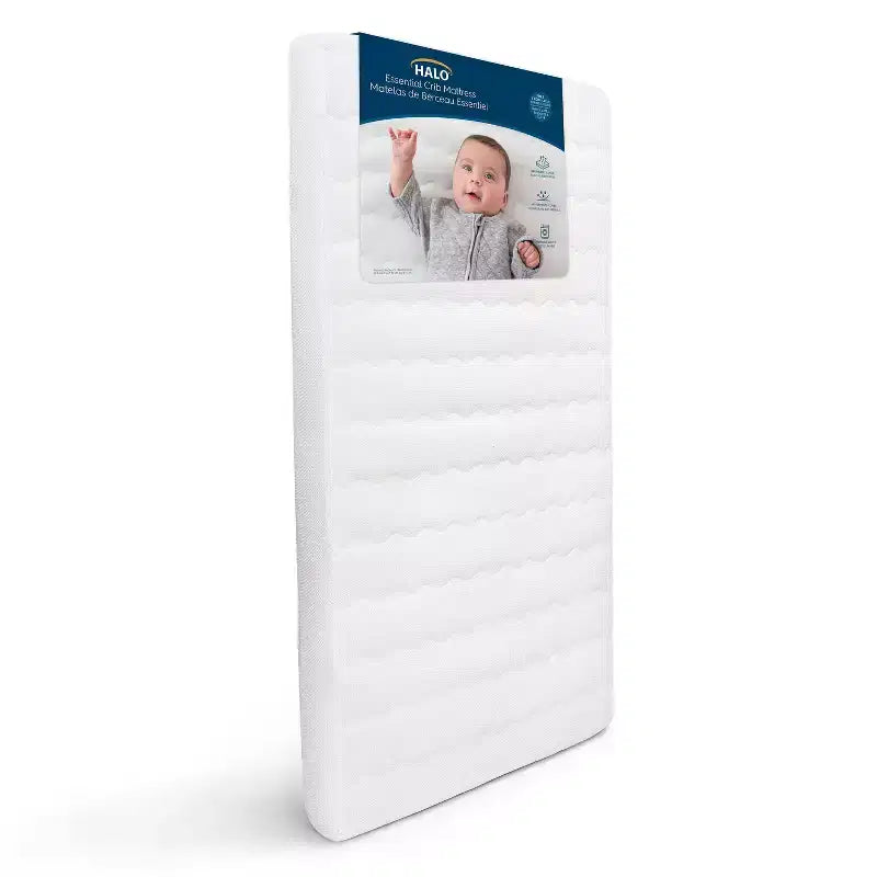 HALO Essential Breathable Crib and Toddler Mattress: Hypoallergenic, Waterproof Cover, 5.19" Thickness, 14 lbs