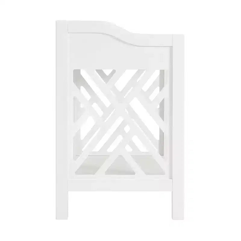 Panca Coventry con cuscino bianco - Alaterre Furniture: telaio rettangolare in legno imbottito, tessuto in poliestere, pulizia a secco