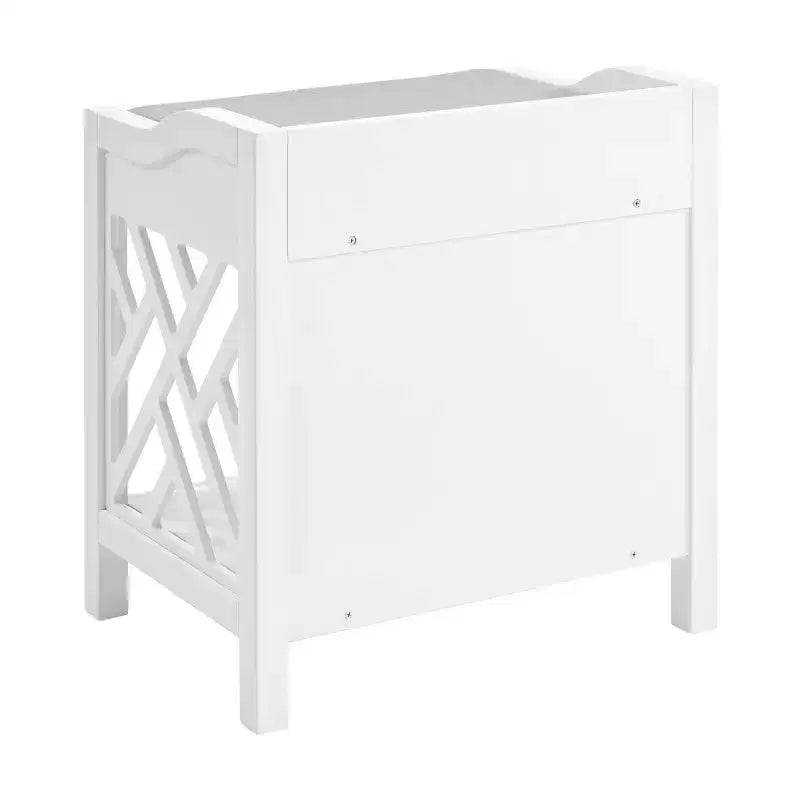 Panca Coventry con cuscino bianco - Alaterre Furniture: telaio rettangolare in legno imbottito, tessuto in poliestere, pulizia a secco