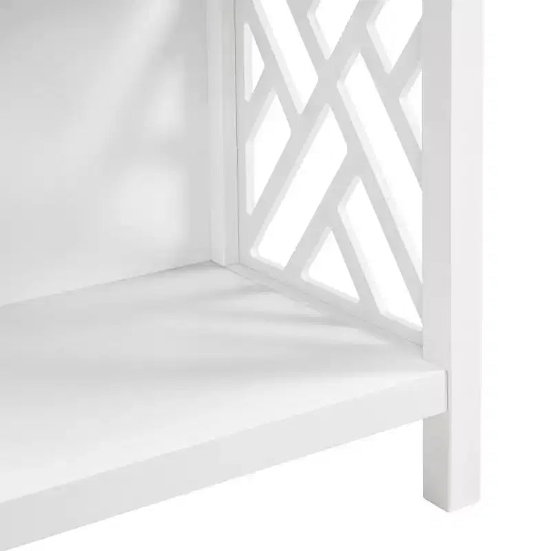 Panca Coventry con cuscino bianco - Alaterre Furniture: telaio rettangolare in legno imbottito, tessuto in poliestere, pulizia a secco