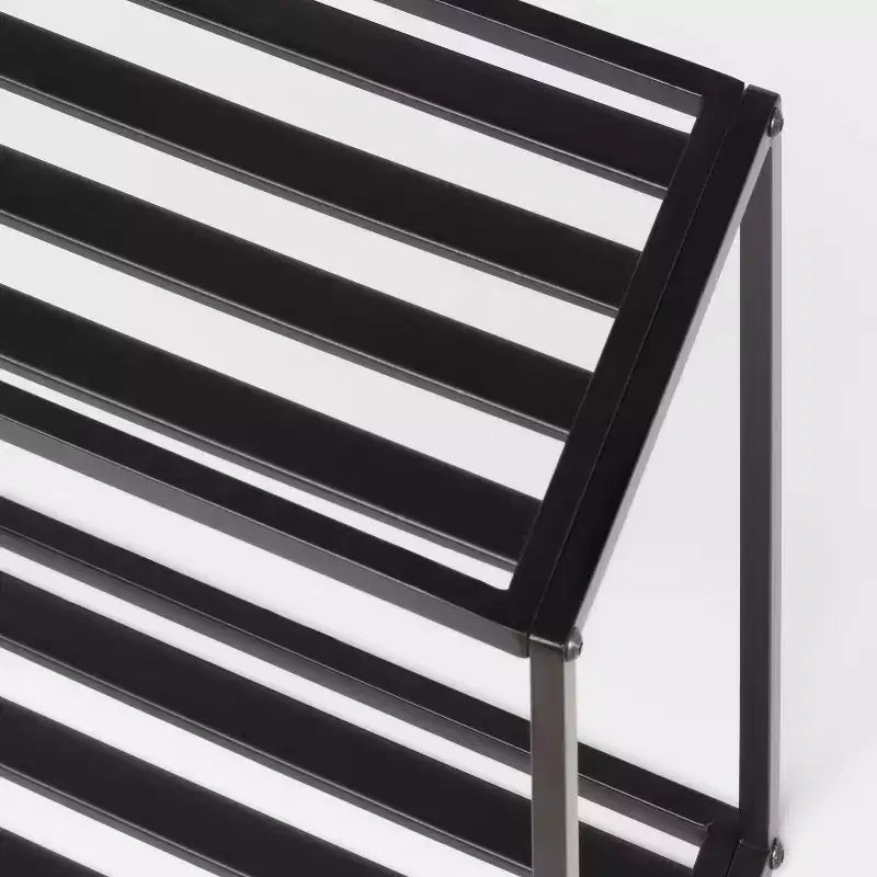 Mensola da parete in metallo nero - Brightroom™: 2 ripiani, scomparti aperti, montaggio senza attrezzi, 37,3 cm H x 46 cm L