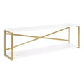 Kate & Laurel All Things Decor 36"x12"x8" Ascott 2-Tier Wall Shelf White - Modern Glam Decor, Keyhole Hangers