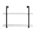31.5" x 22.5" Modern 2 Tier Hanging Bracket Wall Shelve White Birch - Danya B.: Chic Storage, Metal MDF