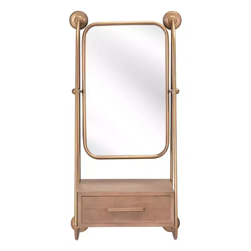 Specchio decorativo da parete Piuma Shelf oro - ZM Home