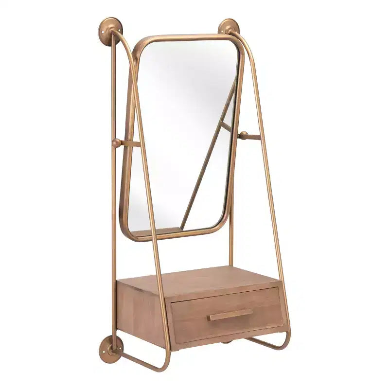Specchio decorativo da parete Piuma Shelf oro - ZM Home