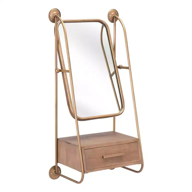 Specchio decorativo da parete Piuma Shelf oro - ZM Home