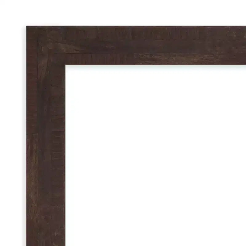 Specchio da parete in legno di noce scuro Fresco senza smussatura 31" x 25" - Amanti Art: Design rettangolare moderno, include hardware di montaggio