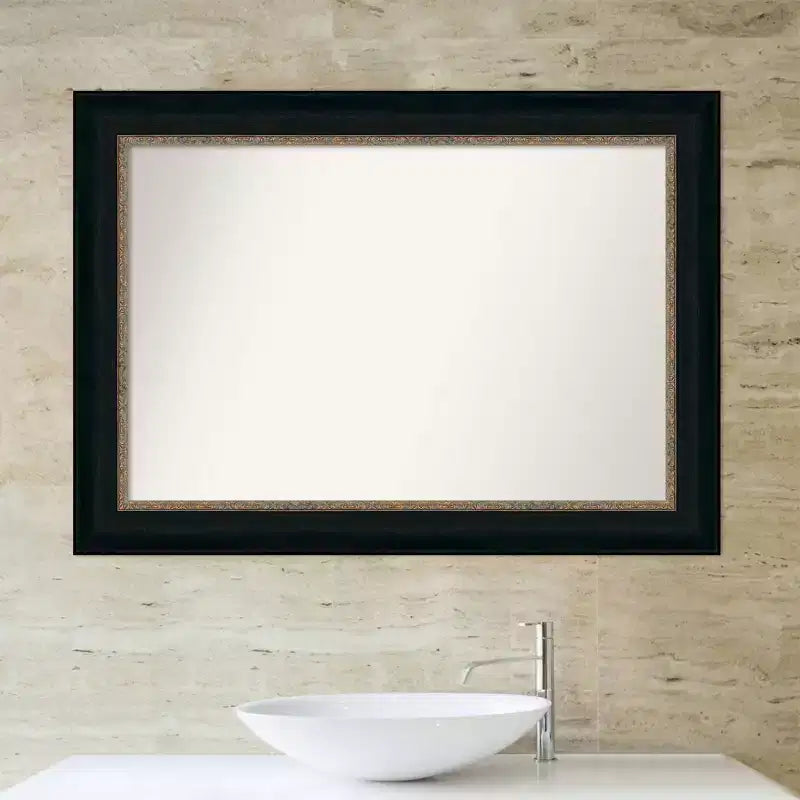 Specchio da parete per bagno Paragon 43" x 31" senza cornice bronzo - Amanti Art: Include hardware di montaggio