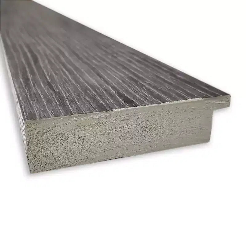 Specchio da parete rettangolare con cornice a righe grigie – Uso per 1 persona