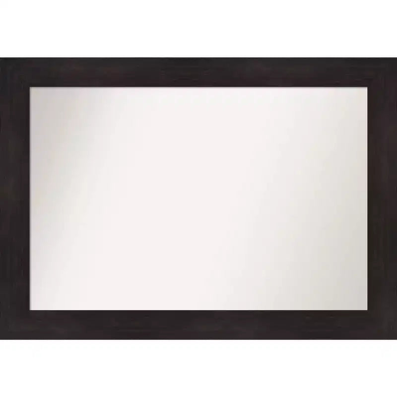 42" x 30" Non-Beveled Espresso Wall Mirror: Modern, Framed, Rectangle - Amanti Art