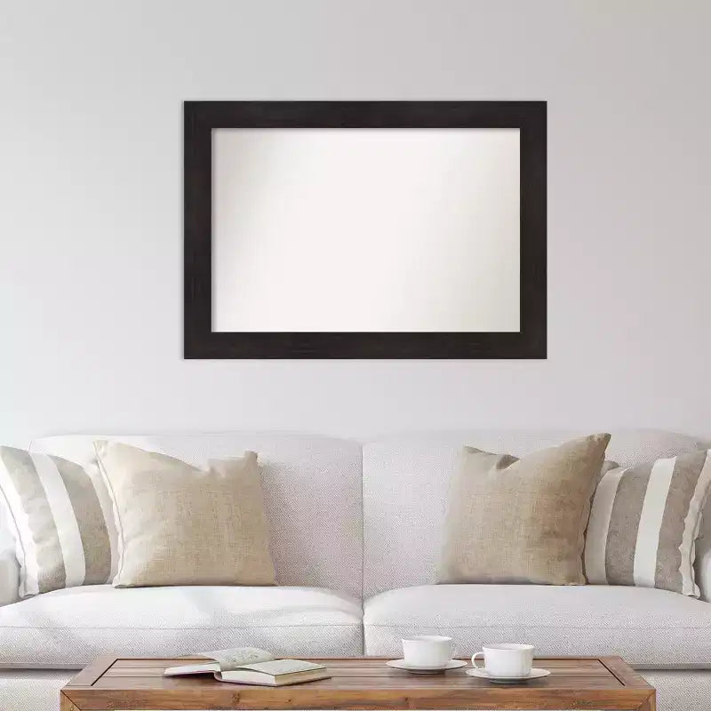 Specchio da parete Espresso smussato da 42" x 30": moderno, incorniciato, rettangolare - Amanti Art