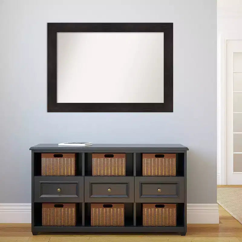 Specchio da parete Espresso smussato da 42" x 30": moderno, incorniciato, rettangolare - Amanti Art