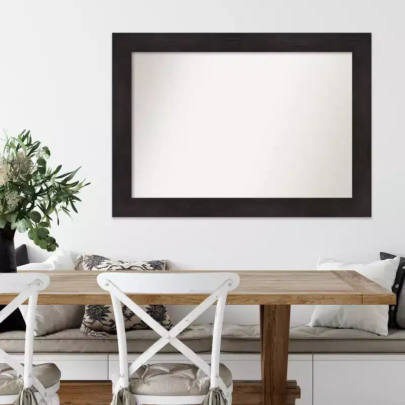 Specchio da parete Espresso smussato da 42" x 30": moderno, incorniciato, rettangolare - Amanti Art