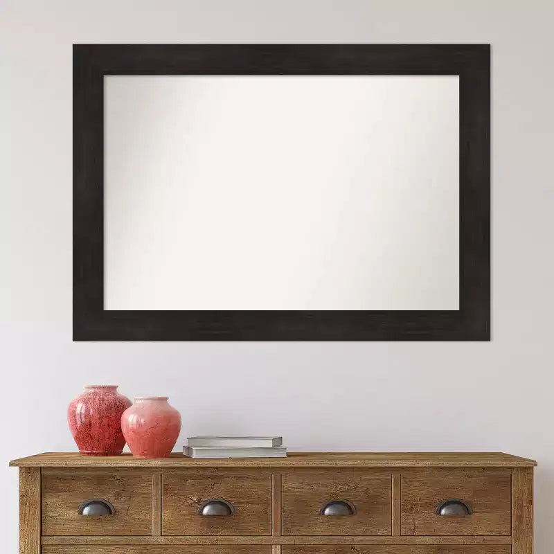 Specchio da parete Espresso smussato da 42" x 30": moderno, incorniciato, rettangolare - Amanti Art