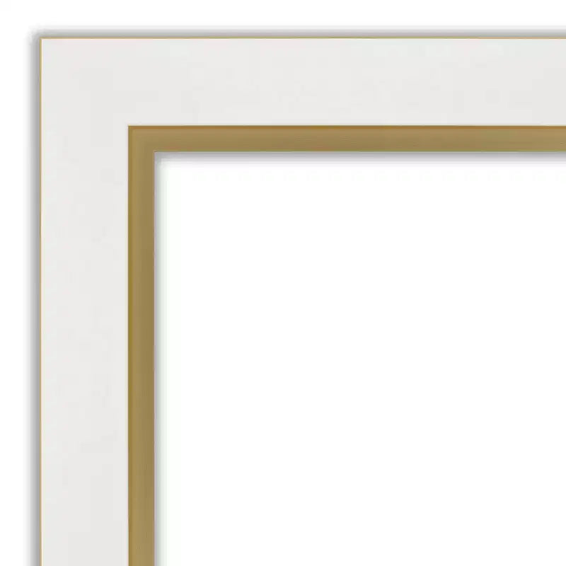 Specchio da parete per bagno Amanti Art Eva senza smussatura 41" x 29" Bianco: Cornice Oro, Accessorio da toeletta