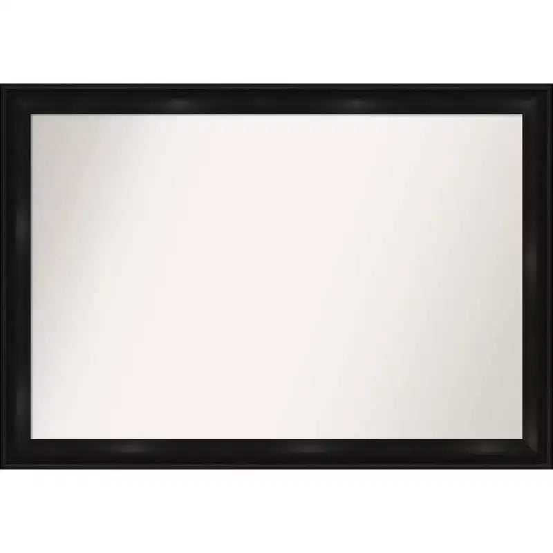 40"x28" Non-Beveled Grand Black Narrow Wall Mirror - Amanti Art: Modern Rectangle, Polystyrene Frame