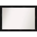 40"x28" Non-Beveled Grand Black Narrow Wall Mirror - Amanti Art: Modern Rectangle, Polystyrene Frame