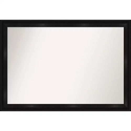 40"x28" Non-Beveled Grand Black Narrow Wall Mirror - Amanti Art: Modern Rectangle, Polystyrene Frame