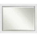 Amanti Art 46"x36" Eva White Framed Wall Mirror Silver: Modern Rectangle Beveled, No Assembly, Wall Mount