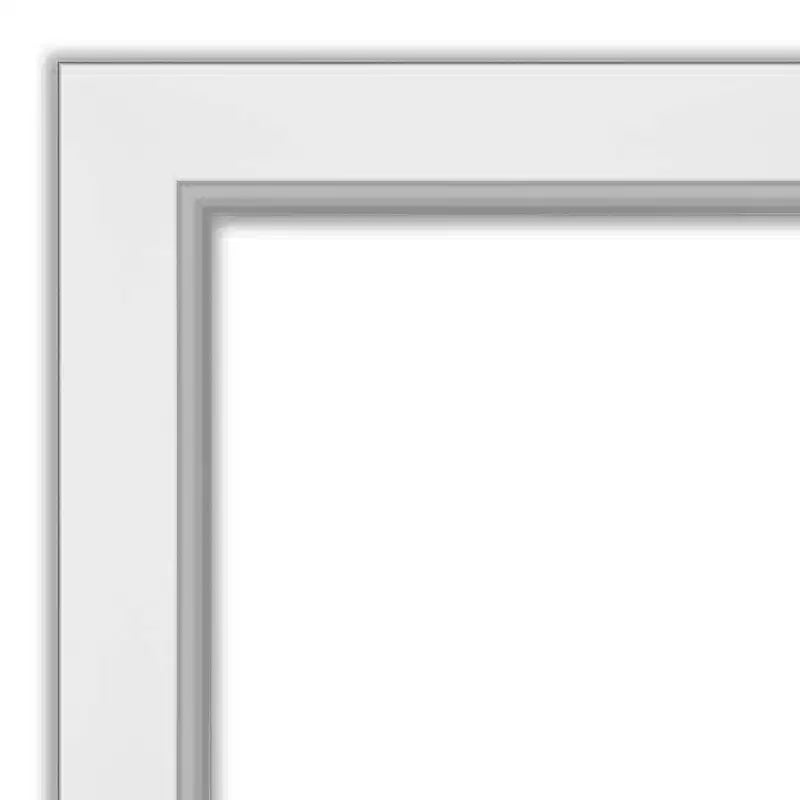 Amanti Art 46"x36" Eva White Framed Wall Mirror Silver: Specchio da parete rettangolare moderno smussato, Nessun assemblaggio, Montaggio a parete