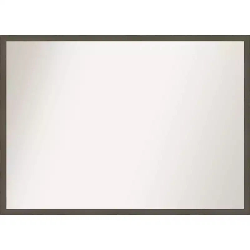 40" x 29" Non-Beveled Svelte Clay Gray Wood Bathroom Wall Mirror - Amanti Art: Wall Mounted, Includes Hardware
