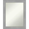 22" x 28" Non-Beveled Vista Brushed Nickel Bathroom Wall Mirror - Amanti Art: Rectangle, Polystyrene Frame, Includes Mounting Hardware