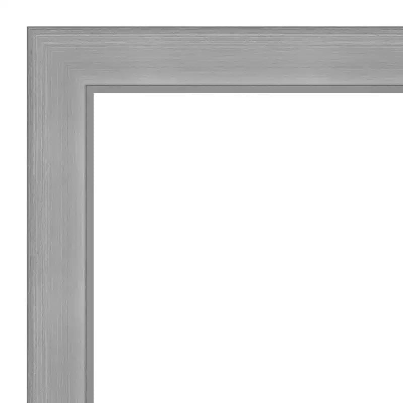 Specchio da parete per bagno Vista spazzolato in nichel senza smussatura 22" x 28" - Amanti Art: rettangolare, cornice in polistirolo, include ferramenta di montaggio