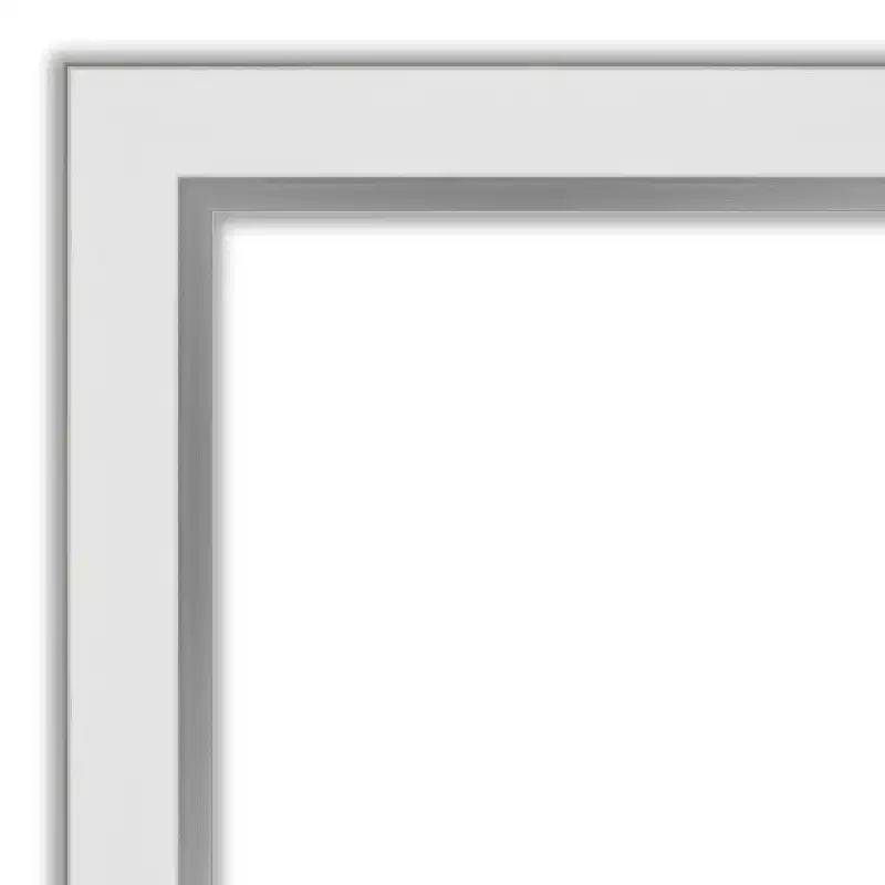 Specchio da parete rettangolare con cornice stretta bianca/argento, 1 persona, 41" x 30"