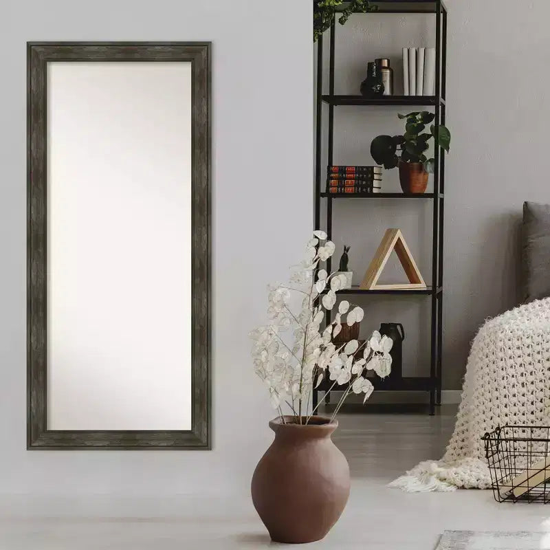 Specchio da appoggio intero da 30" x 66" con cornice rustica senza smussatura - Amanti Art