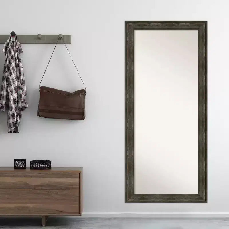 Specchio da appoggio intero da 30" x 66" con cornice rustica senza smussatura - Amanti Art