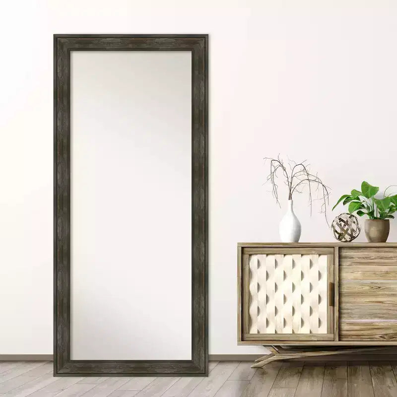Specchio da appoggio intero da 30" x 66" con cornice rustica senza smussatura - Amanti Art