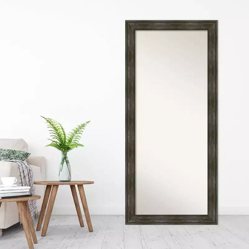 Specchio da appoggio intero da 30" x 66" con cornice rustica senza smussatura - Amanti Art
