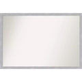 38" x 26" Non-Beveled Grace Brushed Nickel Narrow Wall Mirror - Amanti Art: Modern Style, Polystyrene Frame, Includes Mount Hardware