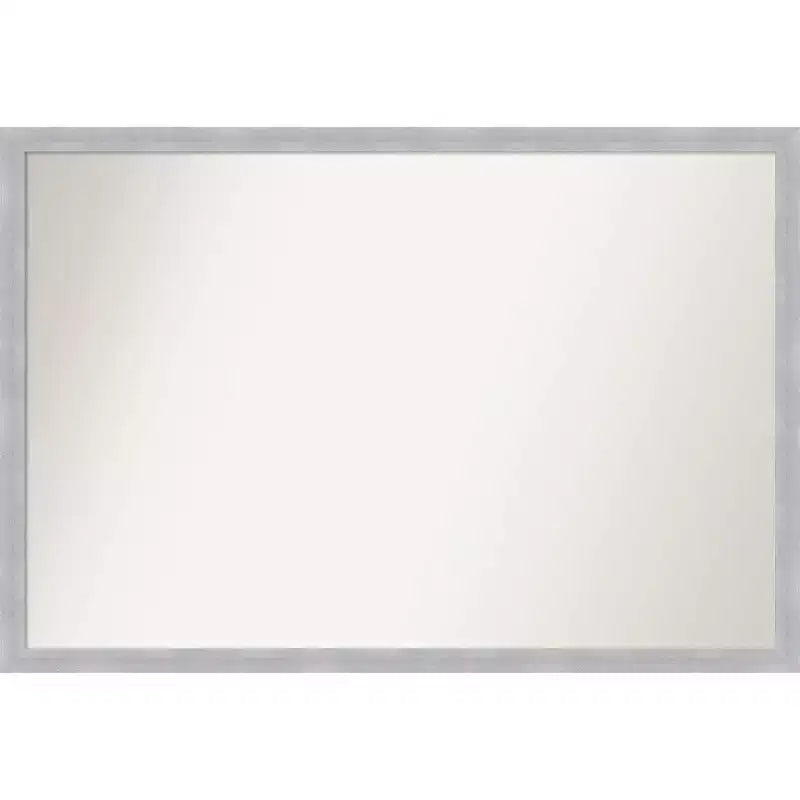 38" x 26" Non-Beveled Grace Brushed Nickel Narrow Wall Mirror - Amanti Art: Modern Style, Polystyrene Frame, Includes Mount Hardware