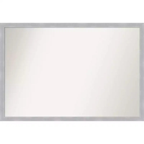 38" x 26" Non-Beveled Grace Brushed Nickel Narrow Wall Mirror - Amanti Art: Modern Style, Polystyrene Frame, Includes Mount Hardware