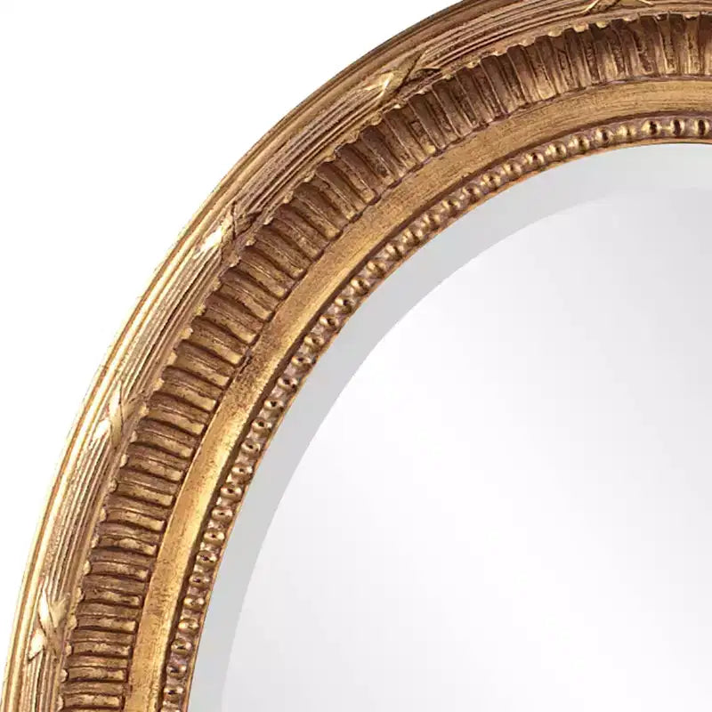 Howard Elliott Oval Wood Framed Nero Wall Mirror Oro: Smussato, Stile Transizionale, Pronto per Essere Appeso