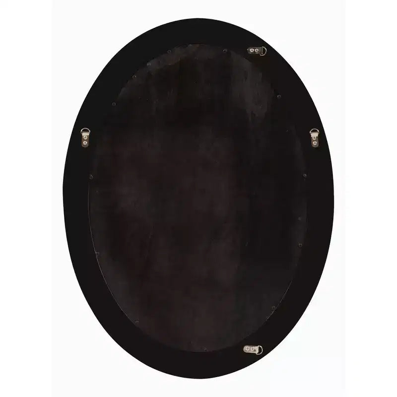 Howard Elliott Oval Wood Framed Nero Wall Mirror Oro: Smussato, Stile Transizionale, Pronto per Essere Appeso