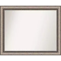 32" x 26" Non-Beveled Lyla Ornate Bathroom Wall Mirror Silver - Amanti Art: Rectangle, Polystyrene Frame, Wall Mounted
