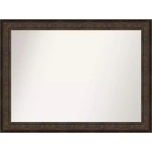 44" x 33" Non-Beveled Ridge Bronze Bathroom Wall Mirror - Amanti Art