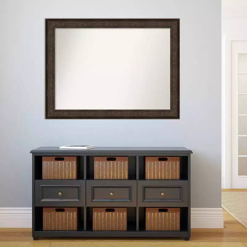 Specchio da Parete per Bagno in Bronzo Non Smussato 44" x 33" Ridge - Amanti Art