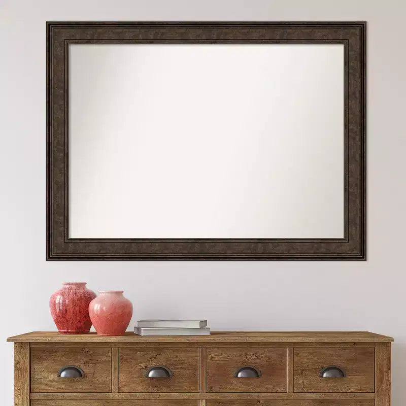 Specchio da Parete per Bagno in Bronzo Non Smussato 44" x 33" Ridge - Amanti Art