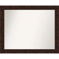 32" x 26" Non-Beveled William Mottled Bronze Narrow Wall Mirror - Amanti Art