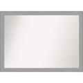 42" x 31" Non-Beveled Bathroom Wall Mirror Brushed Nickel - Amanti Art: Modern Rectangle, Polystyrene Frame, Wall Mounted