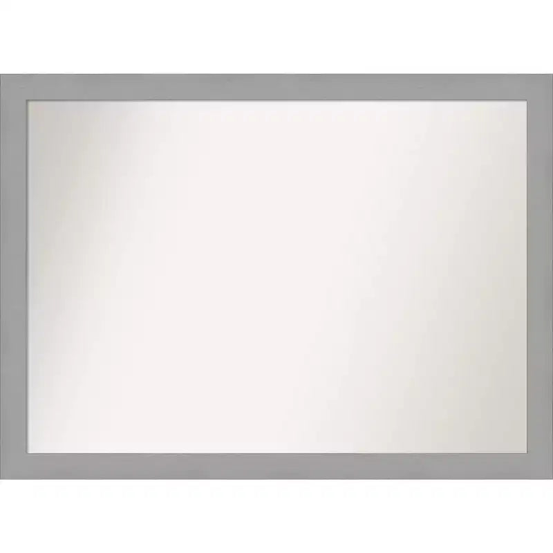 42" x 31" Non-Beveled Bathroom Wall Mirror Brushed Nickel - Amanti Art: Modern Rectangle, Polystyrene Frame, Wall Mounted