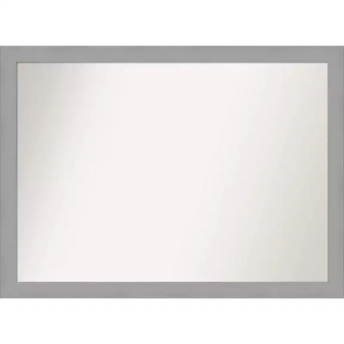 42" x 31" Non-Beveled Bathroom Wall Mirror Brushed Nickel - Amanti Art: Modern Rectangle, Polystyrene Frame, Wall Mounted