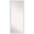 28" x 64" Non-Beveled Blanco White Wood Full Length Floor Leaner Mirror - Amanti Art: Includes Mounting Hardware