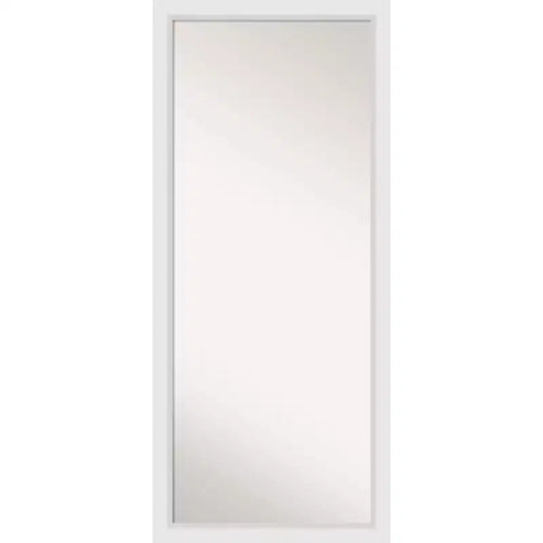 28" x 64" Non-Beveled Blanco White Wood Full Length Floor Leaner Mirror - Amanti Art: Includes Mounting Hardware