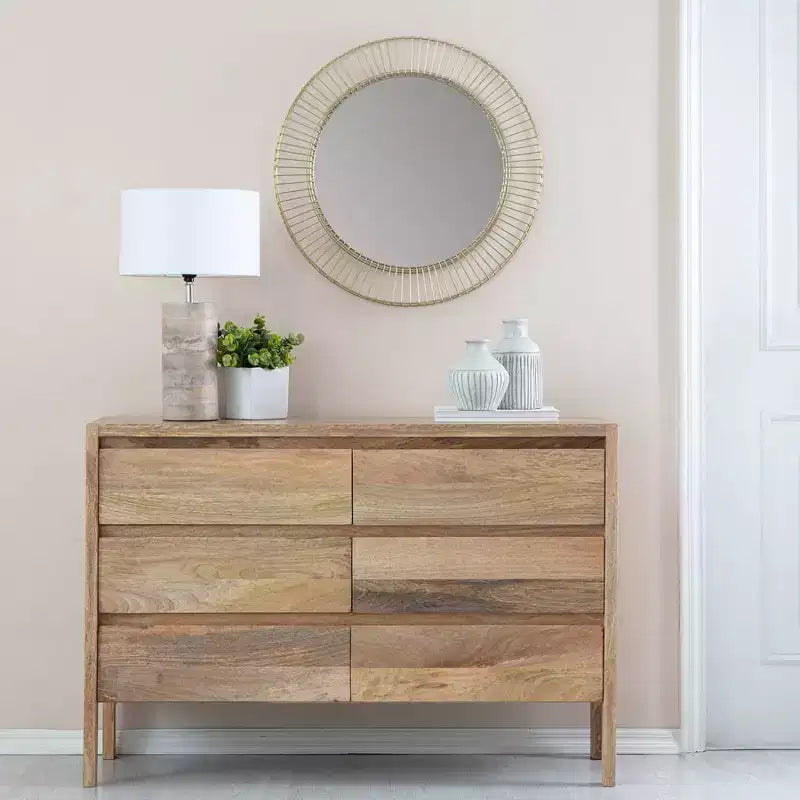 Specchio da Parete Argus Oro - Brewster: Cornice Rotonda in Metallo da 24", Nessun Assemblaggio, Decorazione Murale Moderna